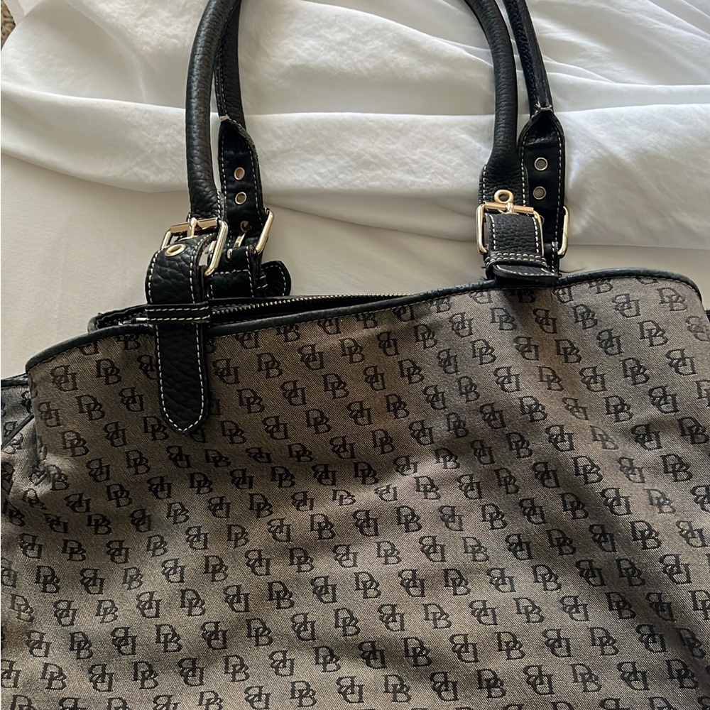 Dooney & Bourke Black and Brown Monogram Tote